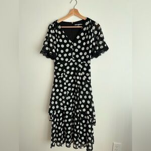 Karl Lagerfeld Black and White Midi Dress